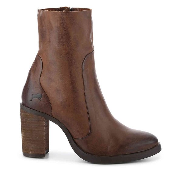 BRUSQUE New GARDA Platform High Ankle Fashion Heeled Boot Leather Brown Black 41 - Picture 5 of 16